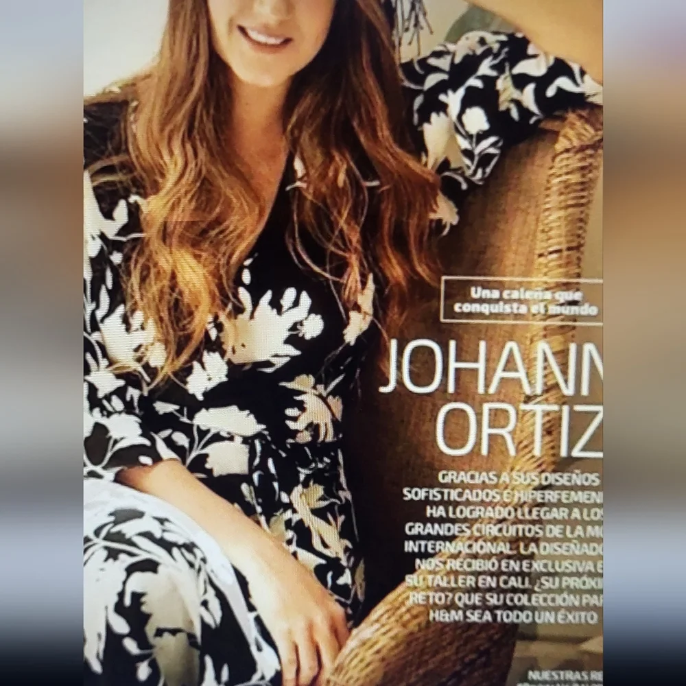 Johanna Ortiz x H&M Creped Orchid Maxi Wrap Dress Black White - Picture 4 of 12